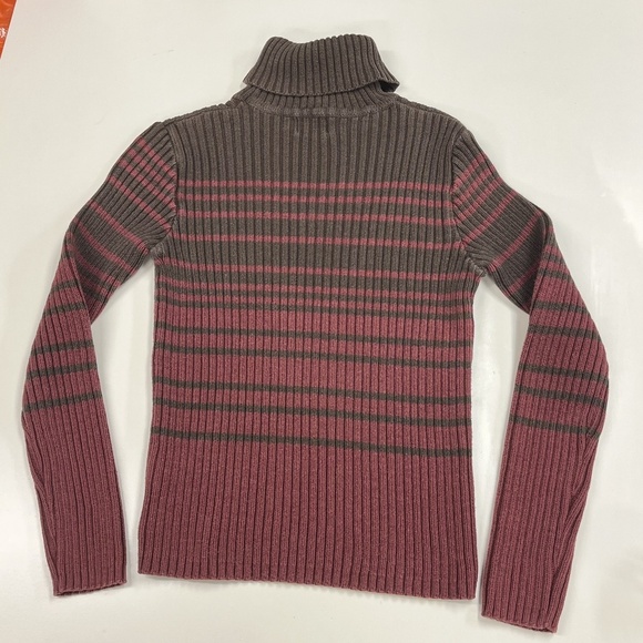Vintage Y2K Calvin Klein Jeans Sweater Womens M Striped Rib Turtleneck Pullover - Picture 9 of 15